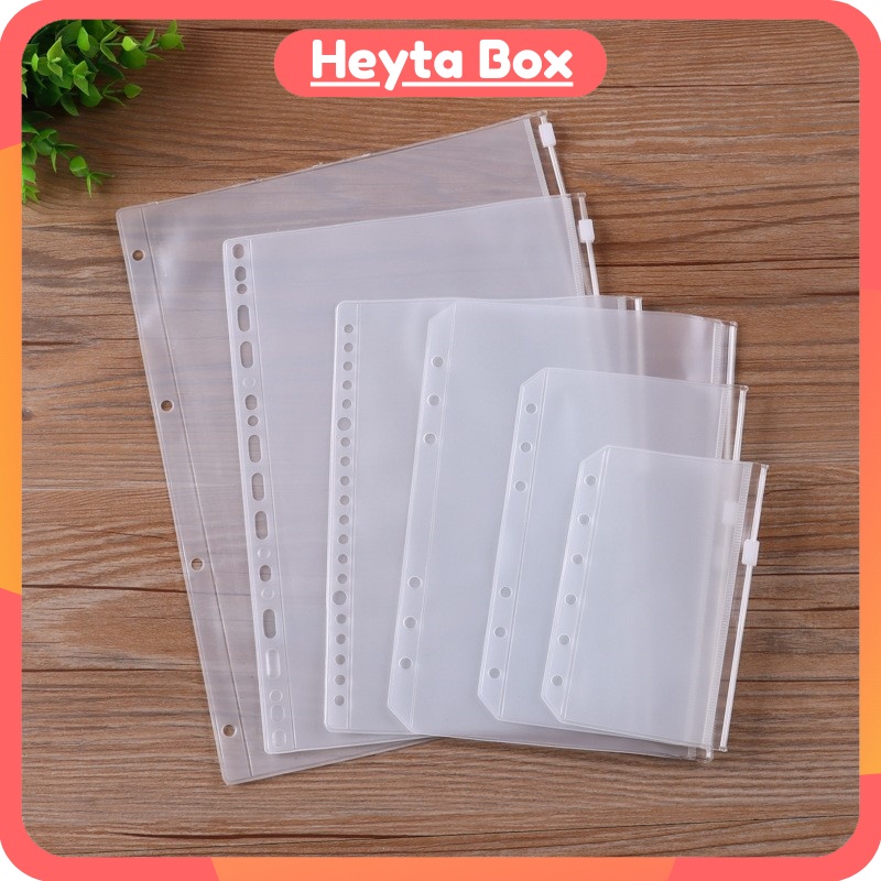 Túi pvc phụ kiện bìa sổ còng túi zip a6 6 lỗ a5 6 20 lỗ b5 9 26 lỗ a4 4 lỗ bsc2