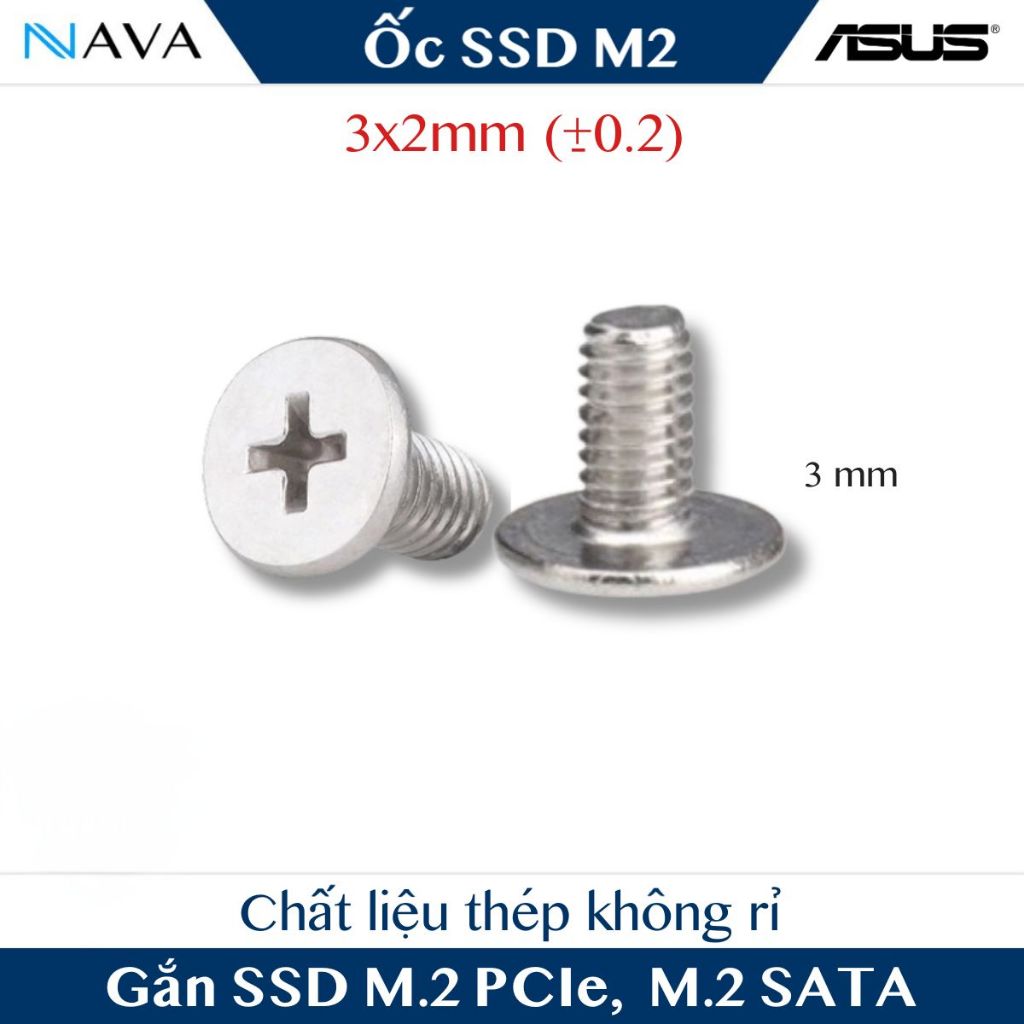 Ốc vít ổ cứng SSD M2 Card Wifi thép không gỉ cho Máy tính Laptop PC Main fan Linh kiện | M2 M2x3