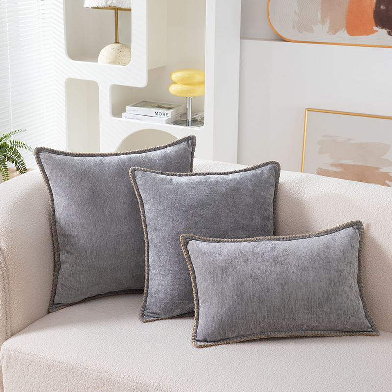 New Chenille【10 Colors for choose in stock】 Cushion Cover 30x50cm/45x45cm/50x50cm Solid Color Velvet Decorative Throw Pillow Cover Soft Luxury Pillowcase For Living Room Decor Window Backrest Cushion Cover
