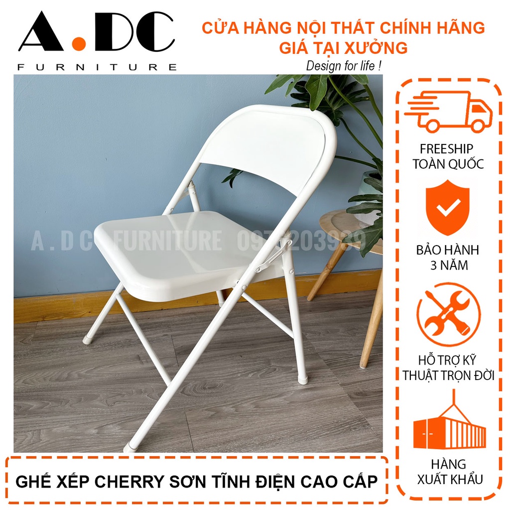 Ghế xếp cherry sơn tĩnh điện - ghế xếp văn phòng - ghế cafe, bàn ăn, tiếp khách