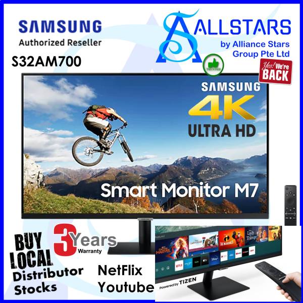 (ALLSTARS : We are Back / Promo) Samsung S32AM700UE / S32AM700 32 inch Smart Monitor With Mobile Connectivity and UHD / 4K resolution  (Warranty 3years on-site with Samsung Singapore) Singapore