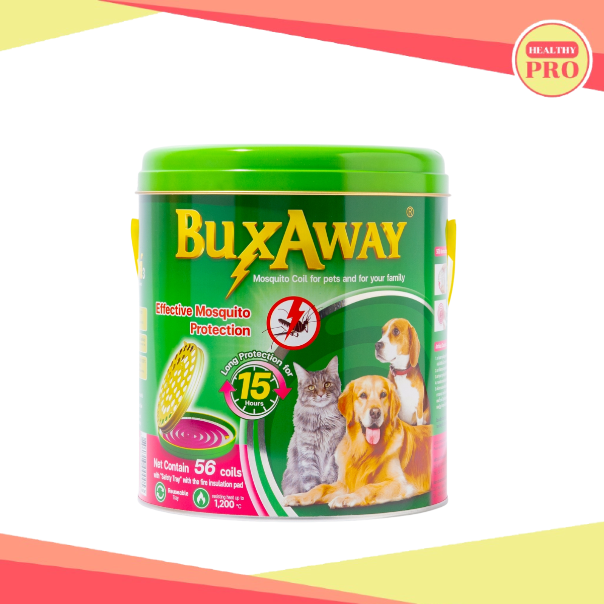 Buxaway 56 ขด ยาจุดกันยุง สุนัข แมว สัตว์เลี้ยง ปลอดภัย ยากันยุง Bug away ราคา 400 บาท*ส่งฟรี