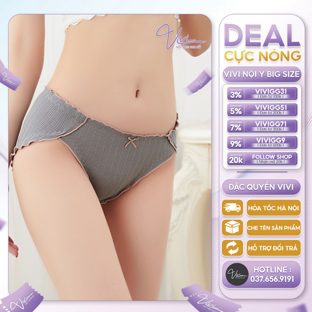 Quần lót nữ Bigsize chất thun tăm size tới 100Kg - Đồ lót nữ big size - Mã N28