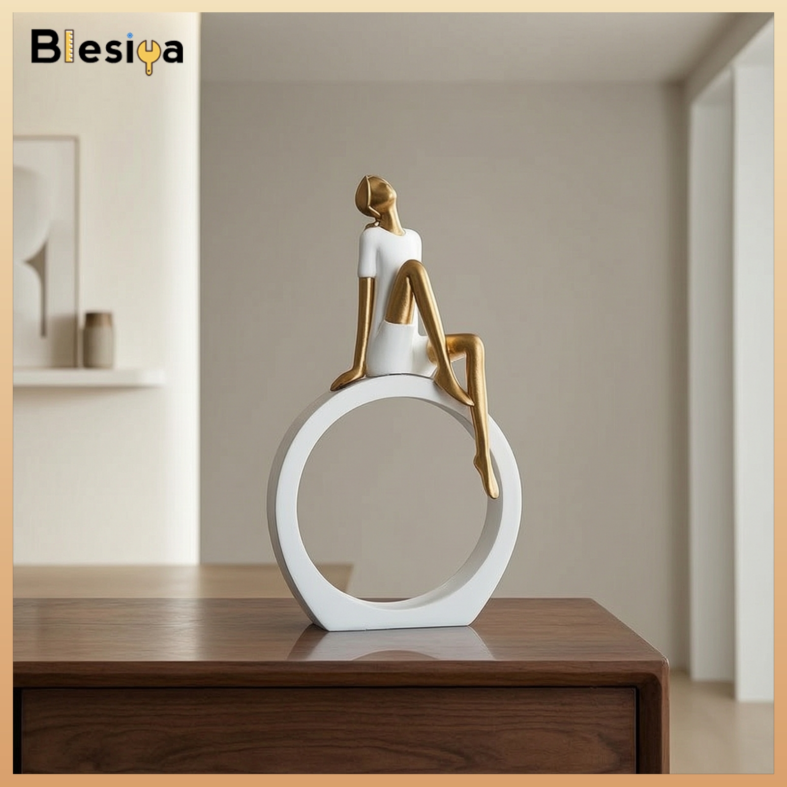 Blesiya Modern Reading Woman Figurine Sculptural Reading Figurine Elegant Sculpture with Circlet Base Long-Lasting for Art Lovers, Office ราคา 2,435 บาท*ส่งฟรี