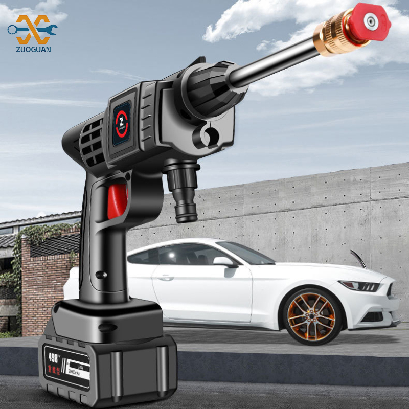 Súng rửa xe di động zuoguan, pin lithium công suất cao, làm sạch hiệu quả cao, Súng rửa xe áp lực cao
