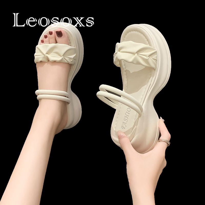 Leosoxs dép sandal nữ dép nữ dép bánh mì nữ dép bánh mì Chống Trượt 071815
