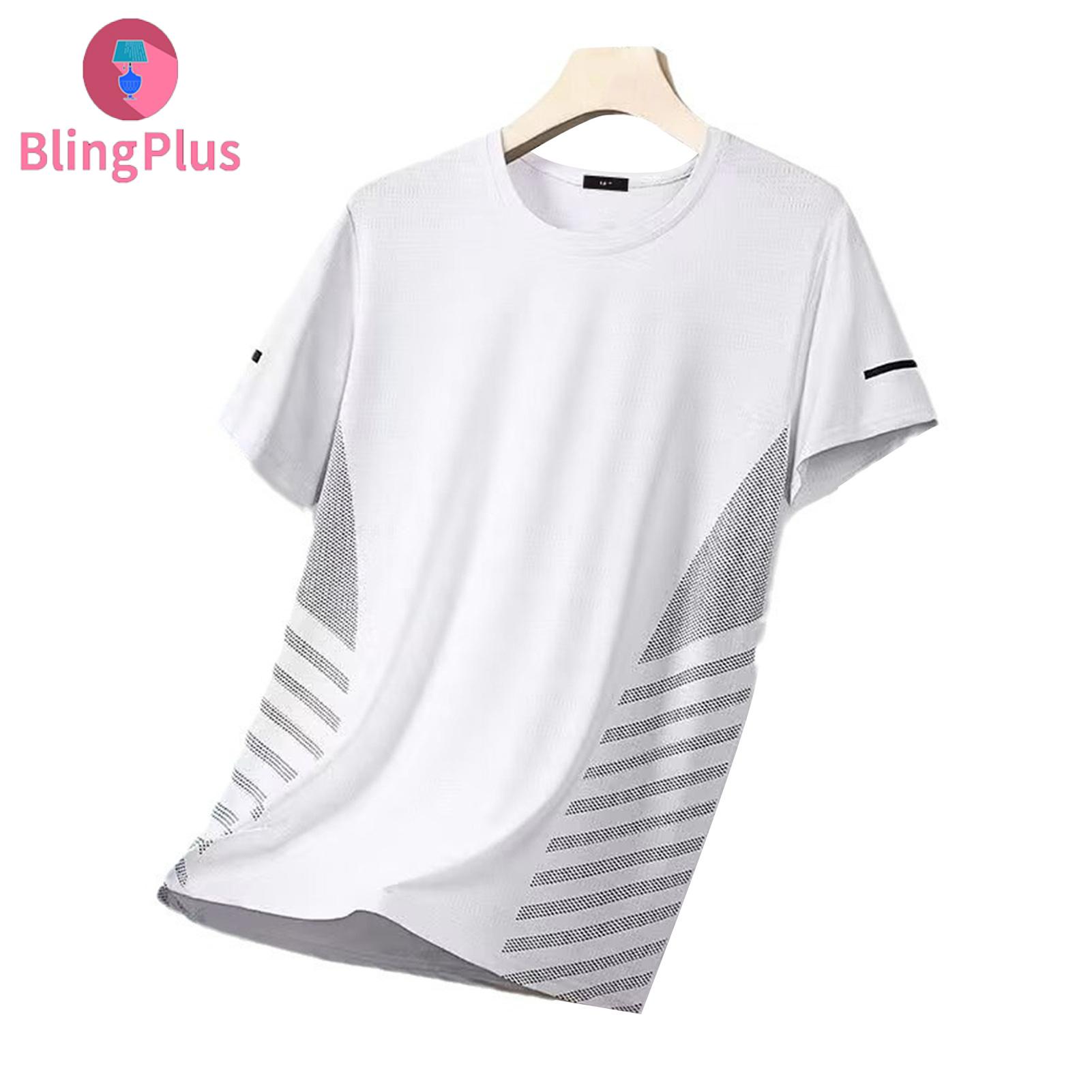 【Ready Stock】 Men Athletic T-shirt Quick Drying Exercise Shirt Men's Quick-dry Breathable Mesh T-shirt Loose Fit Athletic Tee for Jogging Gym Fitness Training Outdoor Workouts – Lightweight Summer Sports Shirt - 3