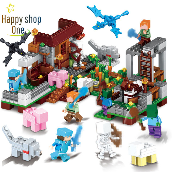 Lego Giá Rẻ Cực Chất Mine-craft My-World NGÔI  LÀNG, đồ choi trẻ em Giúp bé học mà chơi, chơi mà học, 200 chi tiết