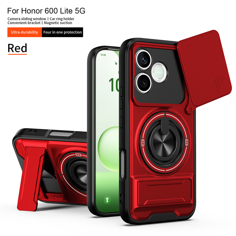 Armor Phone Case For Honor 600 Lite 5G Cover Lens Protection Magnetcic Ring Stand Holder Back Shell Fundas - Image 4