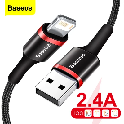 Baseus 2.4A USB Cable for iPhone 13 Pro Max 12 XS XR Fast Charging Cable for iPhone 8 7 SE USB Charger Data Line