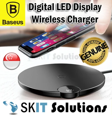 ★Baseus Digital LED Display Qi Fast Wireless Charging Charger Pad 10W 7.5W★FREE 1.2m Cable