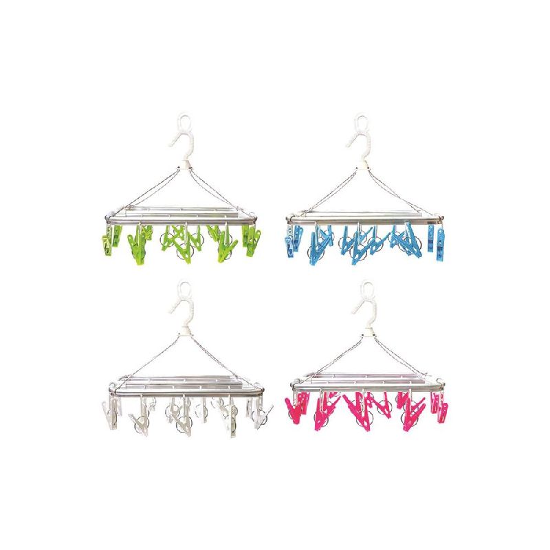HOMEMART ห่วงอลูมิเนียมสี่เหลี่ยมกิ๊บ14ตัว(คละสี) ราคา 195 บาท*ส่งฟรี