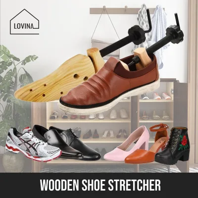 Shoe Stretcher Adjustable Shoe Expander Wooden Shoe Extender Unisex Women Men Made from Natural Pine Shaper