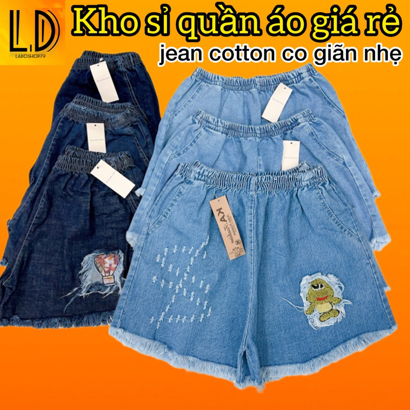 Quần short jean nữ form rộng vải đẹp form chuẩn