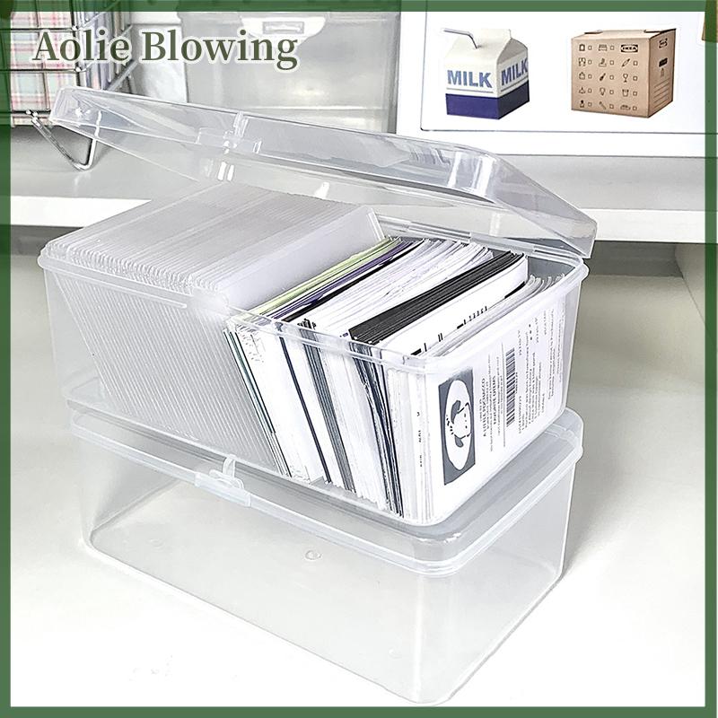 Aolie Photocards lưu trữ hộp trong suốt dán Hàn Quốc thần tượng chủ thẻ bàn lưu trữ tổ chức phân loại hộp văn phòng phẩm