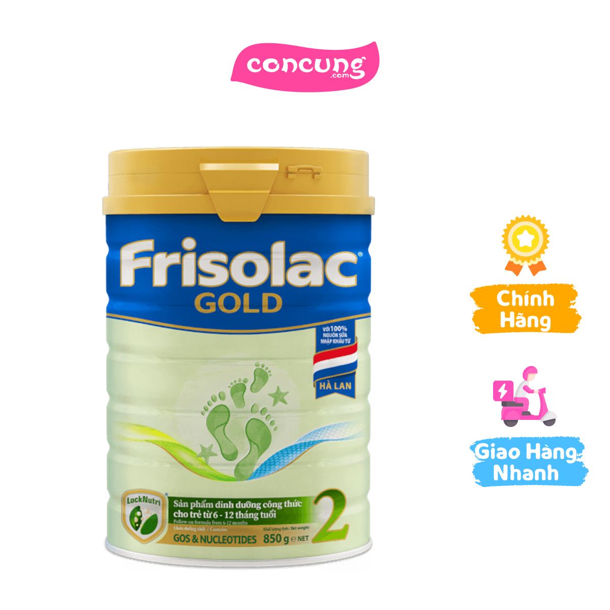 Frisolac Gold 2 6 - 12 tháng tuổi (850gr)
