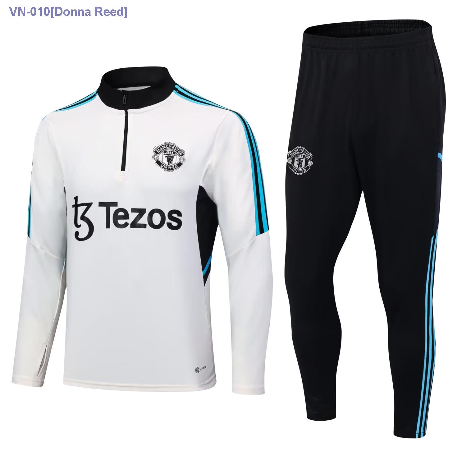 ☂ Manchester United football training suit custom adult half zipper training jacket long-sleeved foo