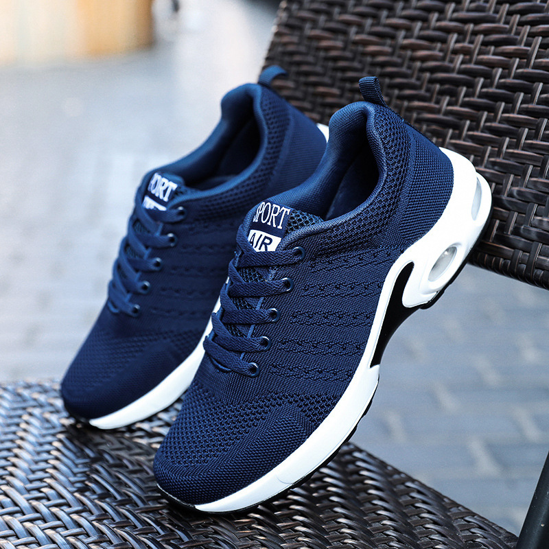 Men's Shoes Fashion Sneaker Air Cushion Sports Shoes Fly-knit Casual Sports Sneakers Mesh Shoes Running Shoes Men Black Shoes - 2