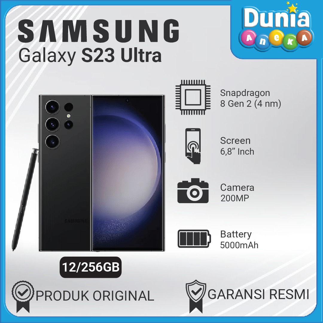 Samsung Galaxy S23 Ultra 12GB/256GB Black | Snapdragon 8 Gen 2 | Kamera 200MP - Garansi Resmi Giá 12,900,000 Đồng*Miễn phí vận chuyển