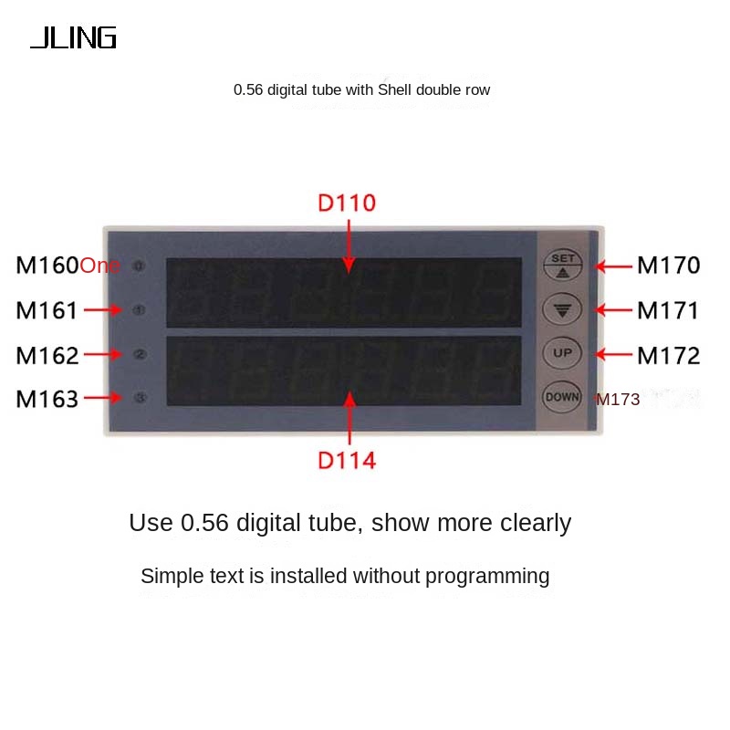 màn hinh LED kết nối PLC JL hiển thị LED 0.36 2 hàng giao tiếp TTL PLC board, có phím bấm, D110 D114 có vỏ bảo vệ