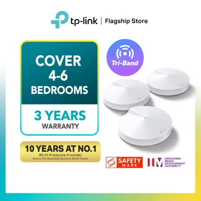 TP-LINK Deco M9 Plus(3-pack) AC2200 Tri Band Gigabit MU-MIMO WiFi Mesh Router (Whole Smart Home Mesh WiFi System) Works with all Telcos (Supports IPTV)