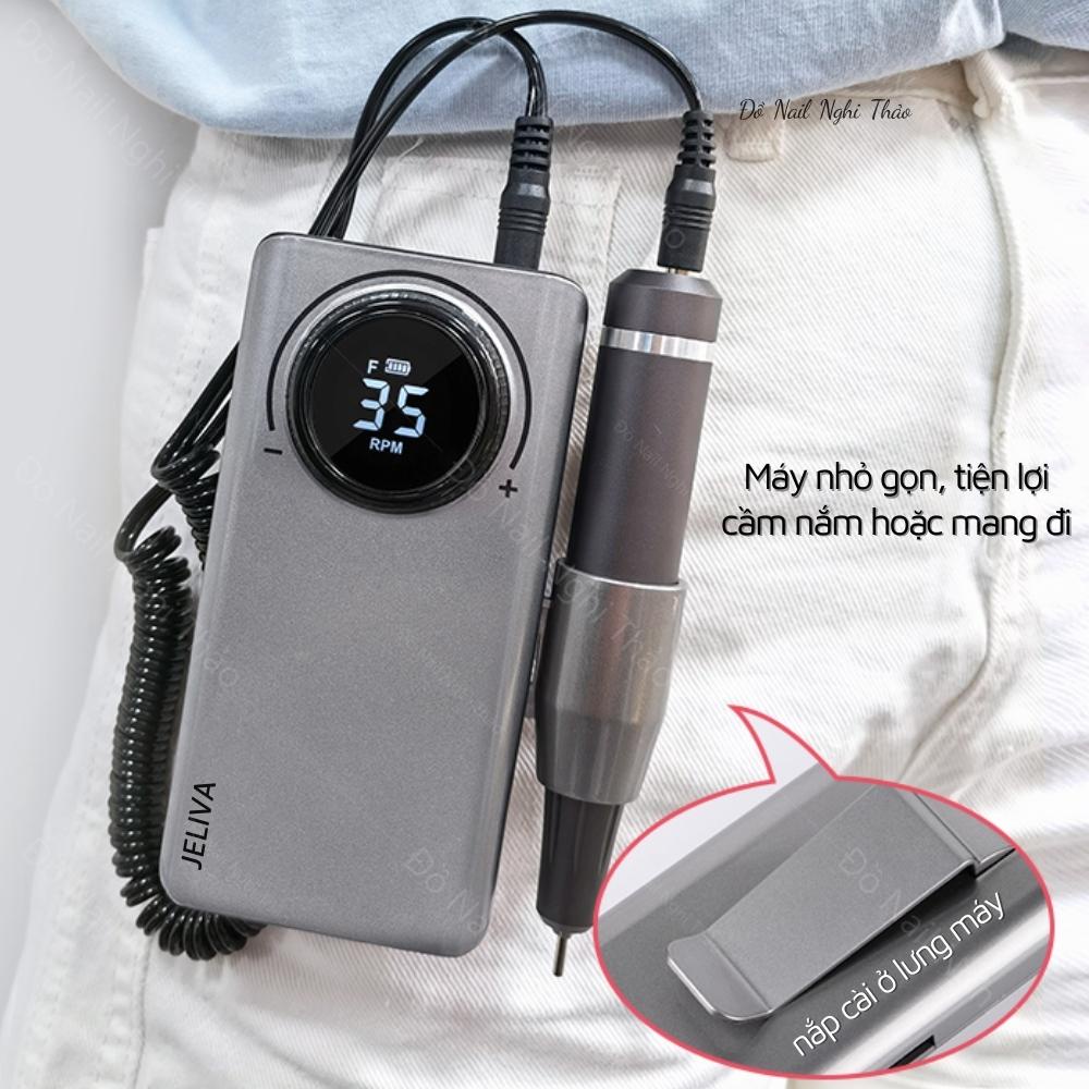 {ƯU ĐÃI GIÁ SỐC}Máy mài móng tích điện cầm tay JELIVA Nghi Thảo, máy êm, khoẻ, bền, đẹp nhỏ gọn di chuyển dễ dàng, đủ phụ kiện.