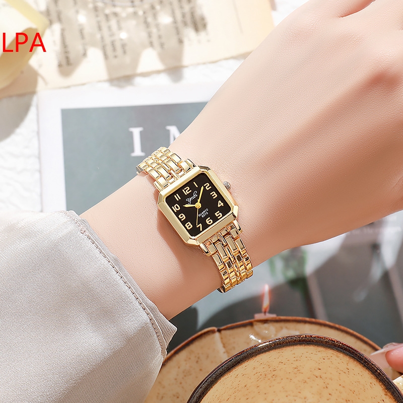 New Fashion Korean Style Women's Watch Women's Style Square Small High-Looking Steel Strap Bracelet 【LG】