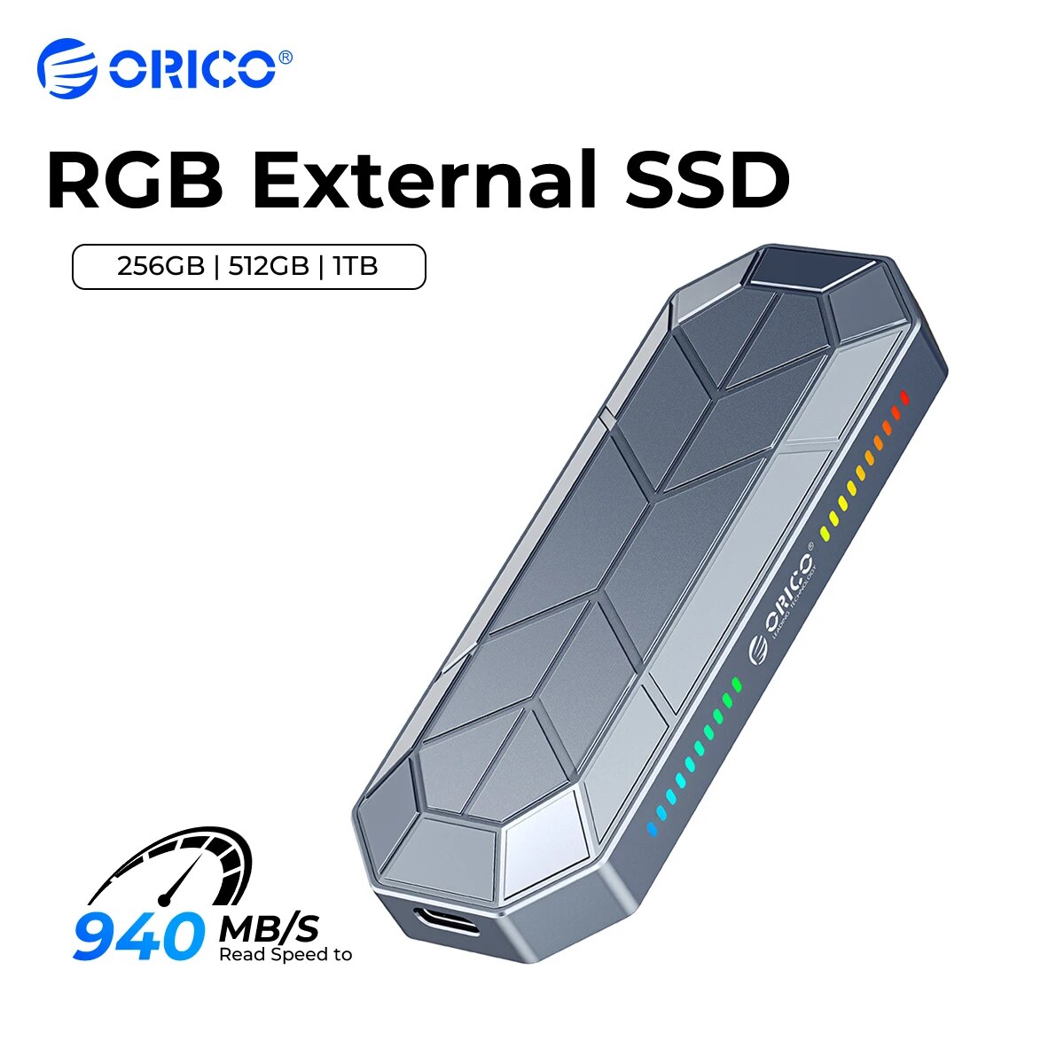 ORICO RGB External SSD 512GB 256GB External Hard drive 1TB SSD USB 3.1