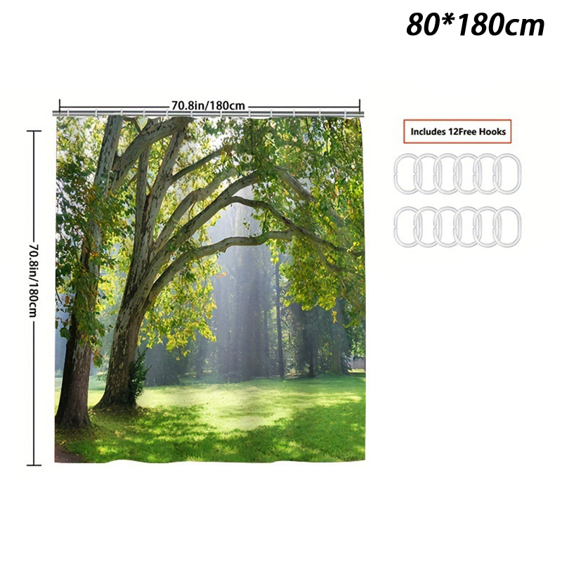 【Flash Sale】 Waterproof Golden Swan Shower Curtain Mildew Resistant Polyester Bathroom Curtain With Rustproof Grommets Home Decor - 9