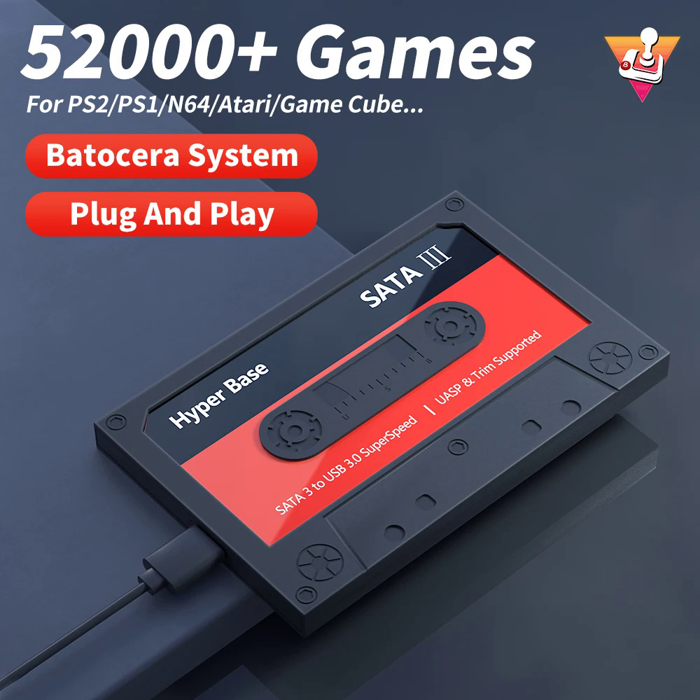 2TB batocera R chơi game Ổ cứng gắn ngoài cho Windows game HDD game console cho PS3/PS2/PS1/Wii/N64/