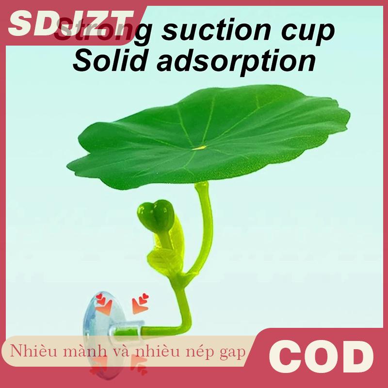 SDJZT 1 Pc Green Leaf Hammock For Betta Fish Stress-Reducing Aquarium-Safe Decor With Suction Cup For Fish Tank Plants Decoration
