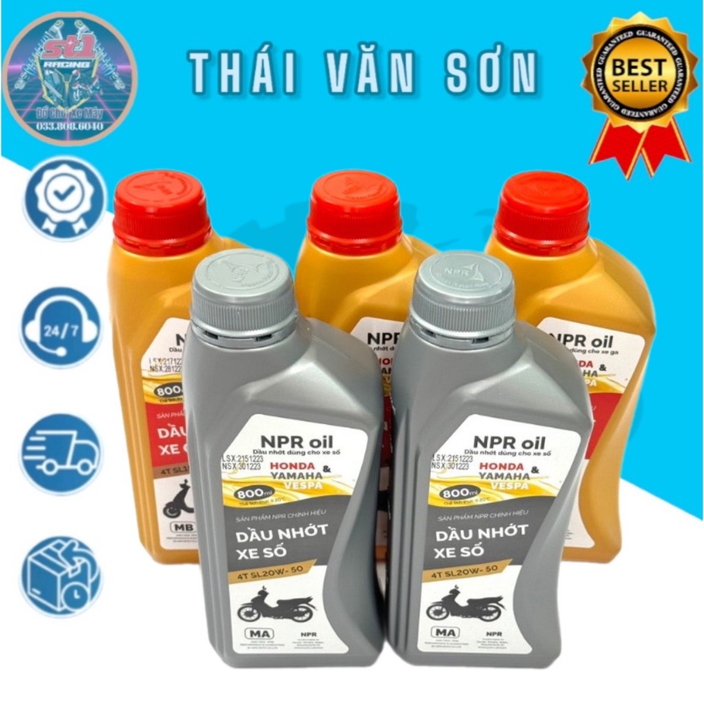 Dầu nhớt xe máy, nhớt xe tay ga npr oil xe ga, số chai 800ml