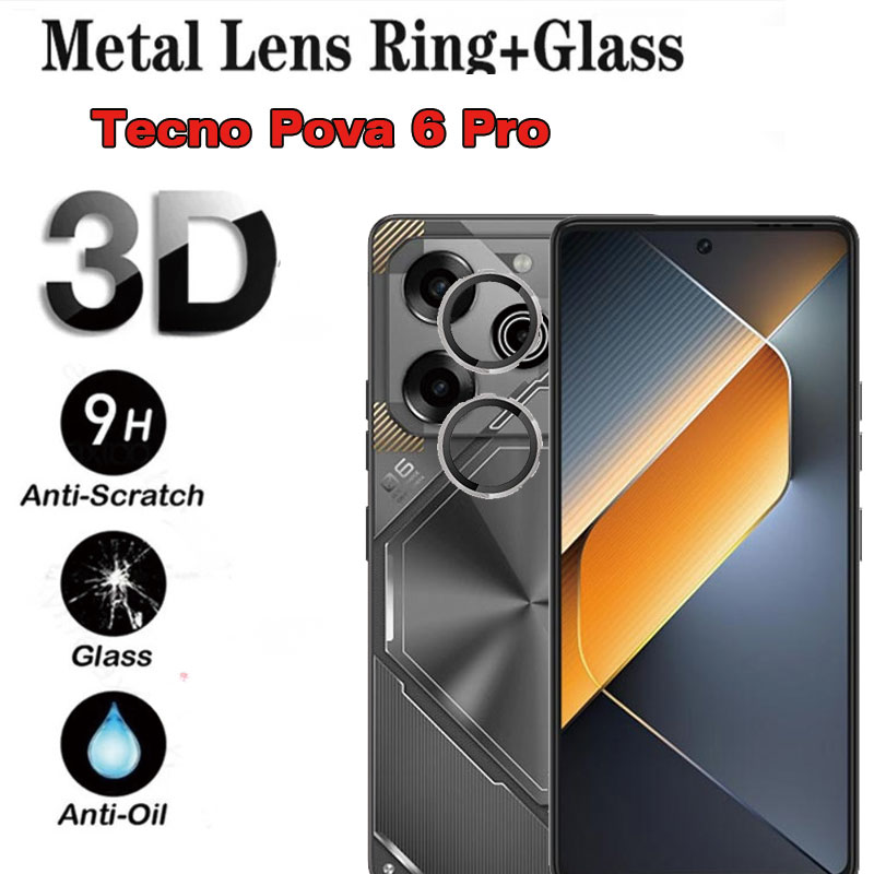 Cho TECNO pova6pro 6pro pova 6 pova6pro 5G 4G kim loại ống kính máy ảnh Vòng bọc hoàn toàn vòng bảo vệ ống kính máy ảnh của điện thoại Kính cường lực bảo vệ màng chống trầy xước