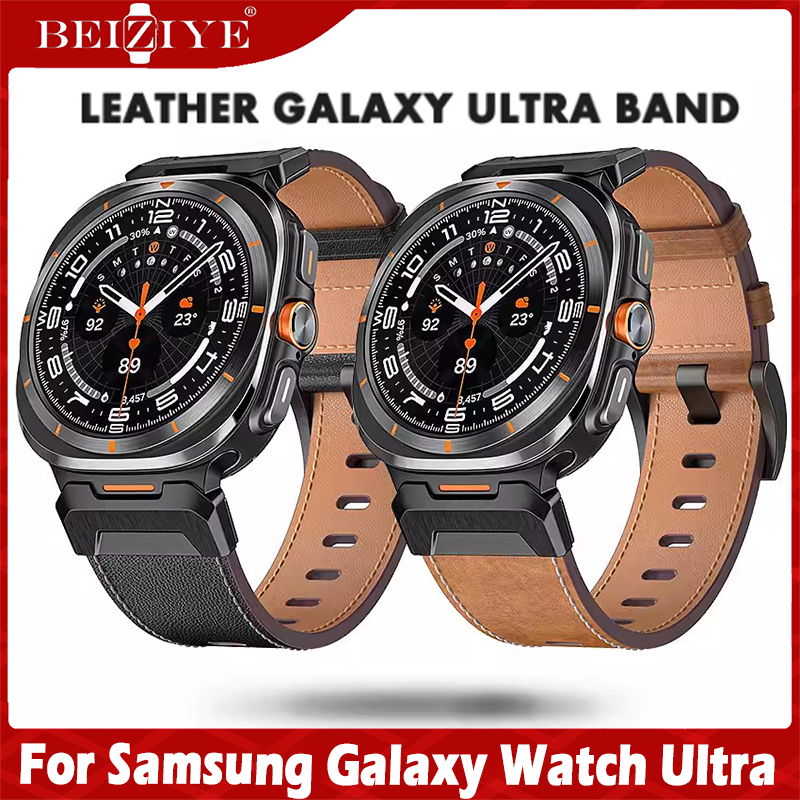 Leather สายนาฬิกา For Samsung Galaxy Watch Ultra 47mm สาย For GALAXY 7 ULTRA 47MM สาย Luxury Men นาฬิกา สมาร์ทวอทช์ สายนาฬิกา ราคา 472 บาท*ส่งฟรี