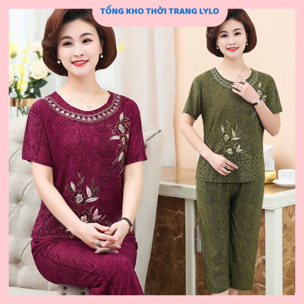 Bộ mặc nhà trung niên cho bà cho mẹ- đồ bộ thun lạnh siêu mát