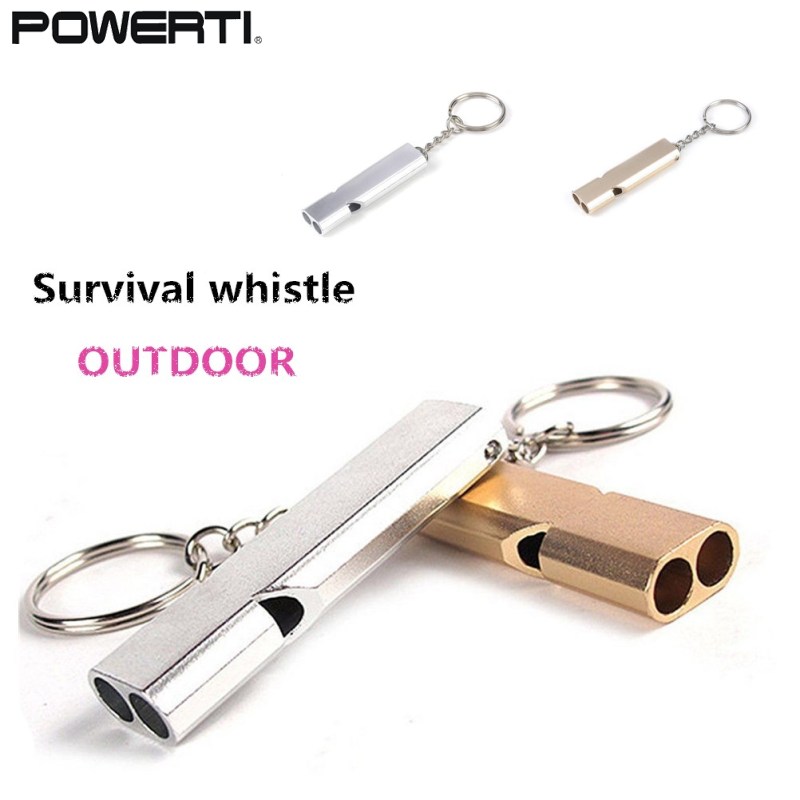 Double-frequency Alloy Aluminum Emergency Survival Whistle Outdoor Tool