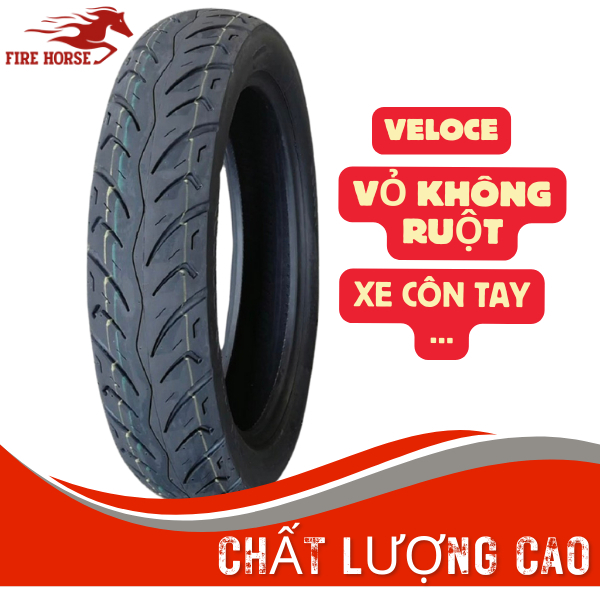 Vỏ lốp xe không ruột : exciter 135,exciter 150,winner,exciter 155 ,satria ,raider- hãng veloce đài loan