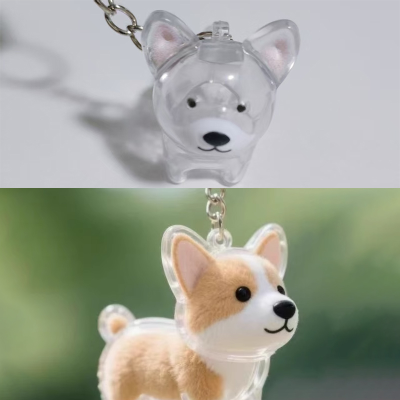 PICOK Rõ ràng Puppy tóc tưởng niệm lưu niệm viên nang pet của chó lông container tự làm mặt dây chuyền Keychain trang trí vật nuôi những người yêu thích nhà hiển thị Quà Tặng - 8