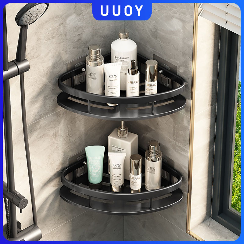 Giá Đỡ Bàn Chải / Giá Đỡ Bàn Chải Đánh Răng / Dầu Gội Đầu Gắn Góc Tường Nhà Tắm Tiện Dụng