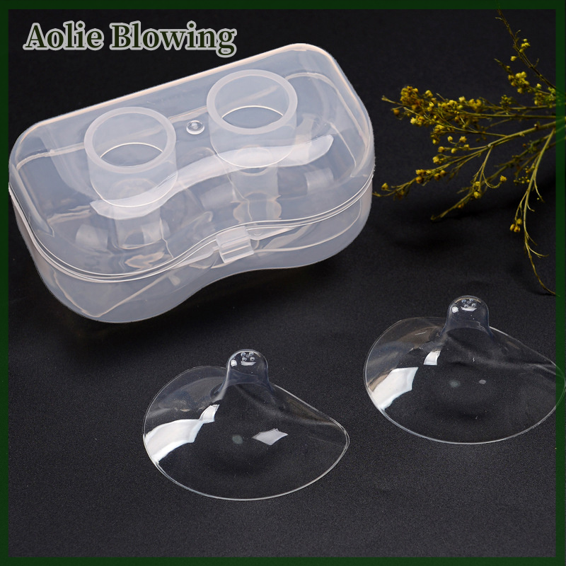 Aolie 2 tấm bảo vệ núm vú cho con bú bằng silicon Tấm bảo vệ núm vú cho con bú Tấm bảo vệ cho bú sữa mềm