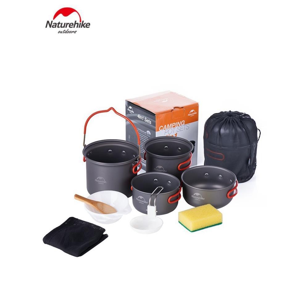 Bộ nồi du lịch nth nh18t018-g 4 sản phẩm chất lượng, gọn nhẹ, dễ sử dụng