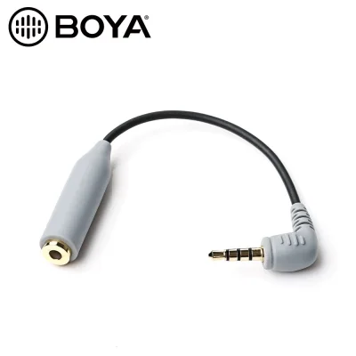 BOYA BY-CIP2 3.5mm TRS (Female) to TRRS (Male) Microphone Mic Audio Adapter Cable for Smartphone