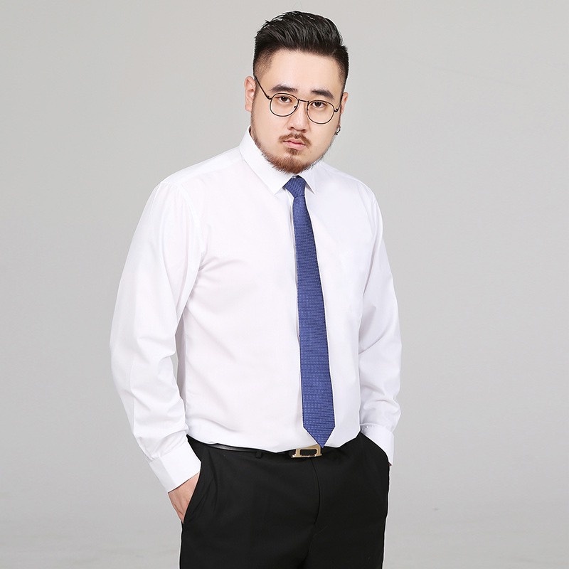   Bigsize Áo sơ mi nam sơ mi dài tay nam MVP cổ bẻ công sở chất vải lụa mịn chống nhăn from rộng bigsize 50kg-120kg 