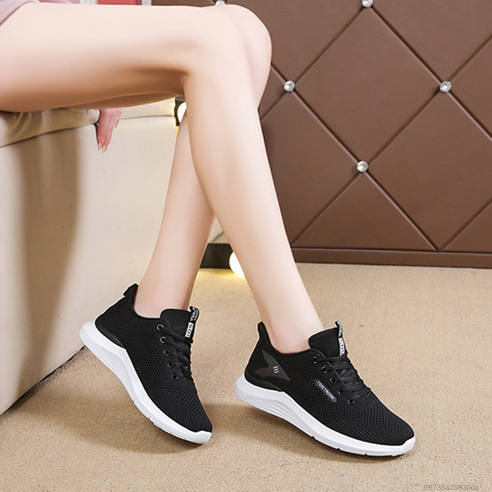 Giày thể thao nữ phối lưới thoáng khí thích hợp cho việc tập luyện thể hình BE-VN - 4