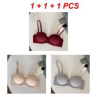oobest BUY 2 TAKE 1 Thickened Push Up Bra Seamless Small Chest Gathered Anti-sagging Wireless Letter Print Women Bralette Soft Cotton Comfortable Breathable Fabric One-piece Light Simple Underwear