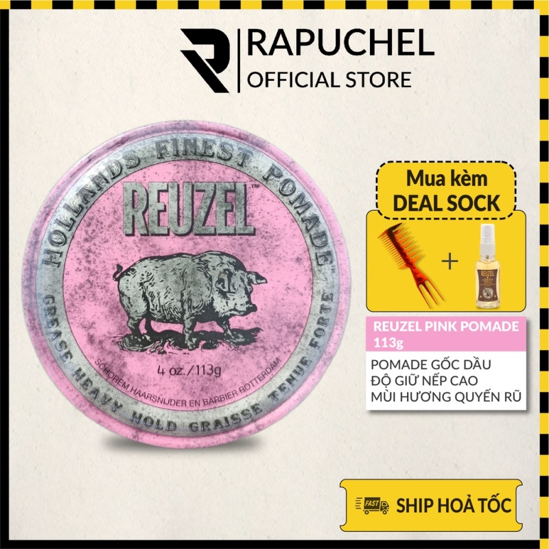 [Chính hãng]Sáp vuốt tóc nam Reuzel Pink pomade 113g thơm giữ nếp gốc dầu Rapuchel Store RH01