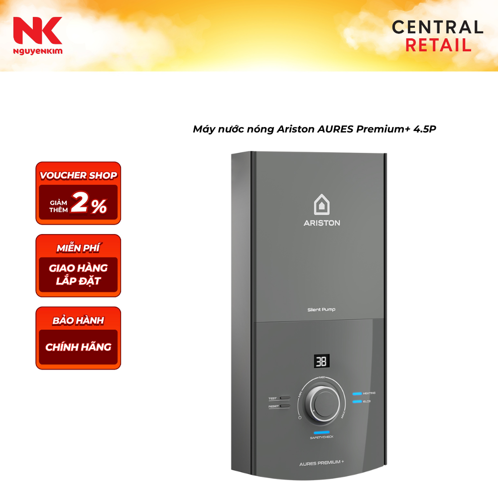  Máy nước nóng Ariston AURES Premium+ 4.5P 