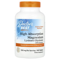 Doctors Best High Absorption Magnesium 200 mg 120 Tablets (100 mg per Tablet)