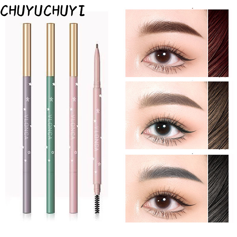 Small gold chopsticks eyebrow pencil for girls, double-ended fine eyebrow pencil for beginners, eyebrow makeup, gold bar makeup