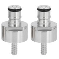 LUZMAR 2pcs Ống nối 5/16 inch Nắp Khóa Khí Thép không gỉ Bạc Nắp tạo ga cưỡng bức Thiết bị Nắp nối CO2 Pha bia tại nhà